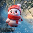 thumbnail image 6 of Vikakiooze Christmas Valentine's Day 2D Flat Acrylic Car Rearview Mirror Decoration Cute Snowman Backpack Pendant, 6 of 7
