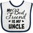 thumbnail image 3 of Inktastic My Best Friend is My Uncle with Hearts Boys or Girls Baby Bib, 3 of 4