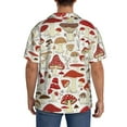 thumbnail image 3 of Lsque Cartoon Mushrooms print Men's Cuban Collar Short Sleeve Shirt Summer Beachwear Casual Button Down Fashionable Vacation Leisure Shirt-Medium, 3 of 7