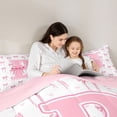 thumbnail image 4 of Erosebridal Letter Monogrammed B Twin Comforter Sets 3-Piece For Kids,Girls Cartoon Ribbon Bowknot Bedding Set,Pink Reversible, 4 of 6
