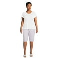 thumbnail image 4 of JMS Just My Size by Hanes Women's Plus Bling Tab Stretch Capri Pants, 4 of 6