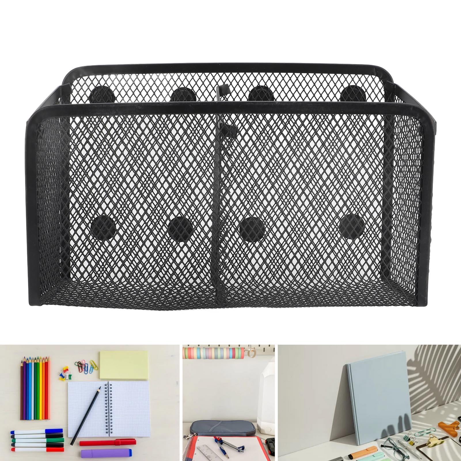Suodoka Magnetic Metal Mesh Pencil Cup – Large Capacity Desk & Refrigerator Pen & Marker Organizer