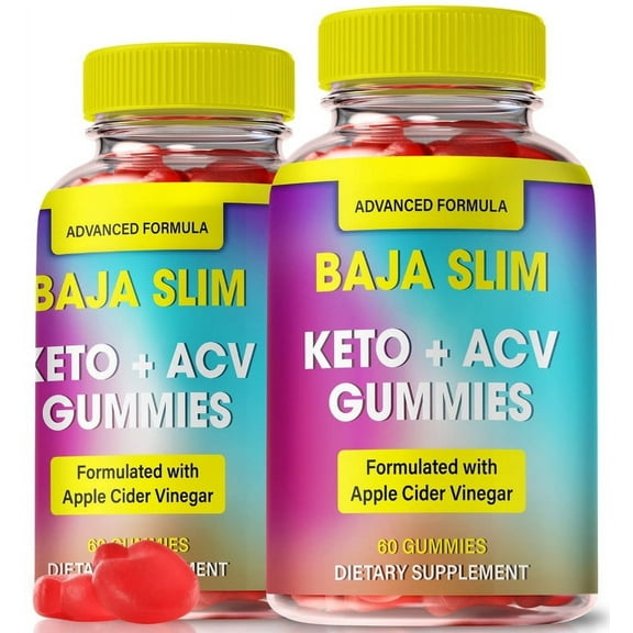 (2 Pack) Baja Slim Keto ACV Gummies, Official BajaSlim Keto Plus ACV Gummy S, Keto ACV Supplement, Premium Apple Cider Vinegar, All Natural Wellness, Gomitas De Keto (120 Gummies)