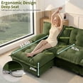 thumbnail image 3 of 107.8'' Modular Sectional Sofa, Chenille 3-Seater Sofas, Comfy Cloud Couches for Living Room, Modern Tufted Back Couch, Pillow Arms, for Small Spaces, Apartment, Offices, Green, 3 of 11