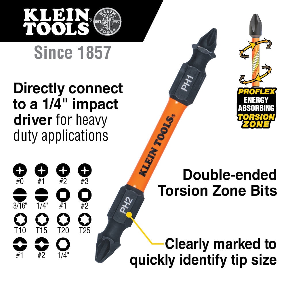 Klein Tools 32315HD 15-in-1 Ratcheting Impact-Rated Multi-Bit Torsion Zone