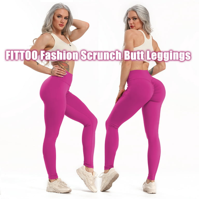 FITTOO Women Yoga Pants High Waist Scrunch Ruched Butt Lifting
