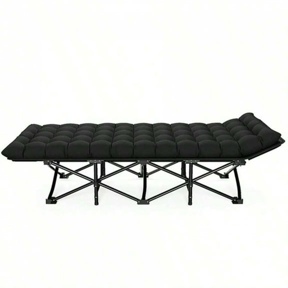 Camping Cot for Adults, 800 LBS Round Pipe Heavy-Duty Folding Cot with Mat & Carry Bag, Portable Outdoor Bed for Camp Travel Beach Vacation