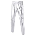 thumbnail image 2 of Mens Metallic Shiny Pants Disco Party Dance Leg Trousers Drawstring Nightclub Pant, 2 of 5