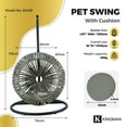 thumbnail image 3 of Kingman Handcrafted Porch Swing with Cushion for Pet - Grey, 3 of 7