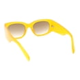 thumbnail image 4 of Womens Thick Temple Mod Fashion Rectangle Plastic Chic Sunglasses Yellow - Brown, 4 of 4