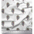 thumbnail image 1 of Soimoi Moss Georgette Fabric Paisley Block Print Fabric by The Yard 42 Inch Wide, 1 of 1