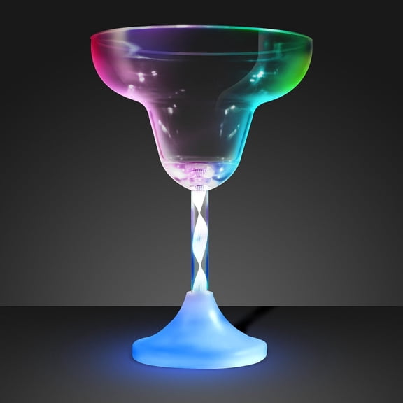 Light Up Margarita Glasses with Color Changing LED Lights (Set of 12)