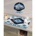 thumbnail image 4 of Boho Southwestern Dish Drying Mat for Kitchen Counter, Absorbent Quick Dry Coffee Bar Mat Pad Thin Diatomaceous Sink Mat Dish Drainer Mat 23.5x15.5 Blue White Vintage Ethnic Tribe Geometric Texture, 4 of 6