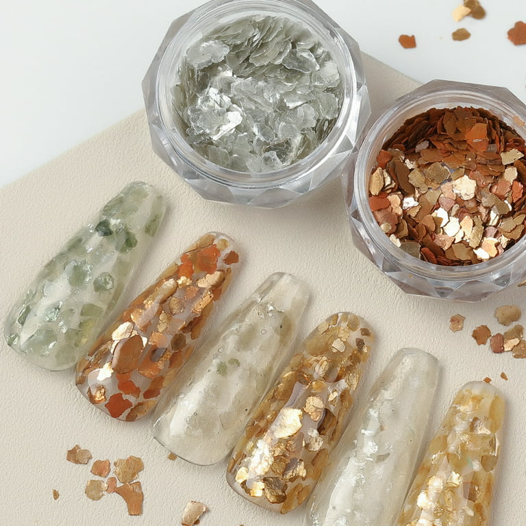 Natural Colored Mica Flakes,Mica Flakes Glitter,Mica Flakes Leaf,Chunky  Glitter Irregular Chips for Nail Arts Epoxy Resin Crafts Jewelry Making 