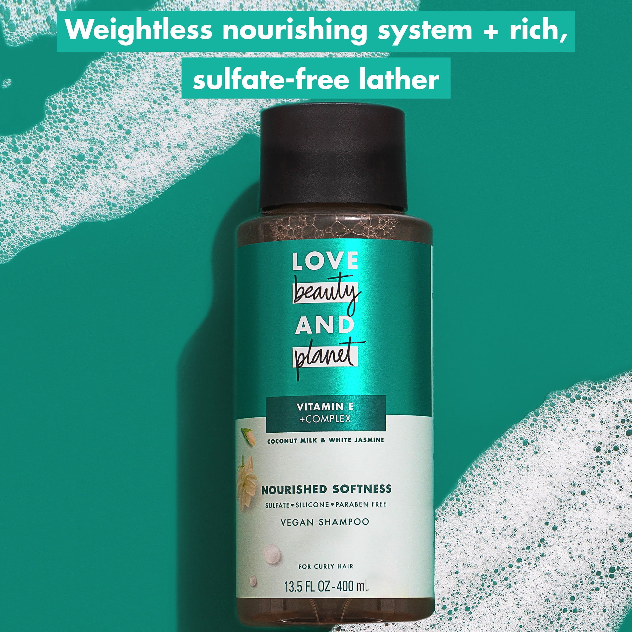 Love Beauty and Planet Daily Shampoo for Curly Hair with Coconut Milk, White Jasmine, 13.5 fl oz