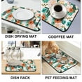 thumbnail image 4 of 2 Pack Washable Rubber Multicolored Flower Leaves Dish Drying Mats for Kitchen Counter Home Large Coffee Bar Pad Accessories and Decor for Utensils Stemware (2pcs 19.5''x12''), 4 of 6