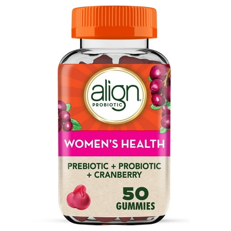 Align Probiotic Women's Health Gummies, Daily Prebiotic & Probiotic Supplement for Feminine Health, Cranberry, 50 Count