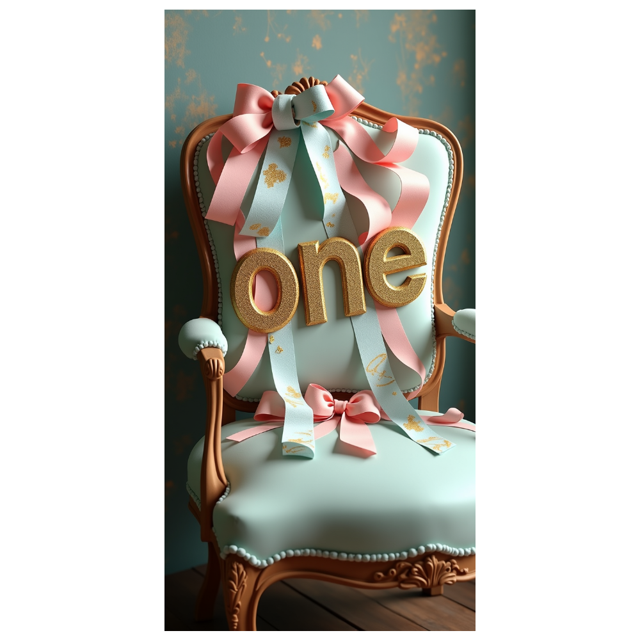 Glittery Gold One Banner for First Birthday Party, Party Decorations Backdrop Background Photography Props for Celebrations Photo Booth Decor