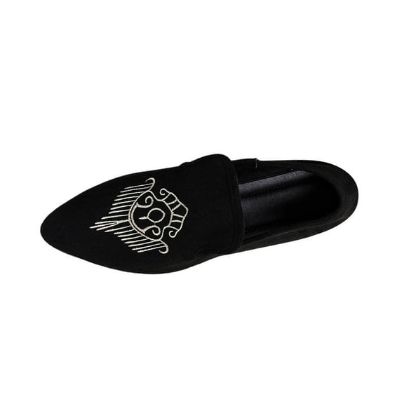 Black Women'S Slip-On Flats With Low Block Heel And Bohemian Design, Lightweight Comfort For Daily Outfits