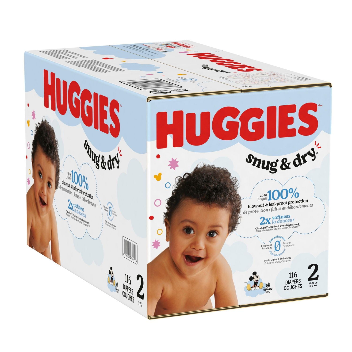 Huggies Snug & Dry Baby Diapers, Giga Size 1-7, 128-54 Count, Size 1-7 | Count 54-128