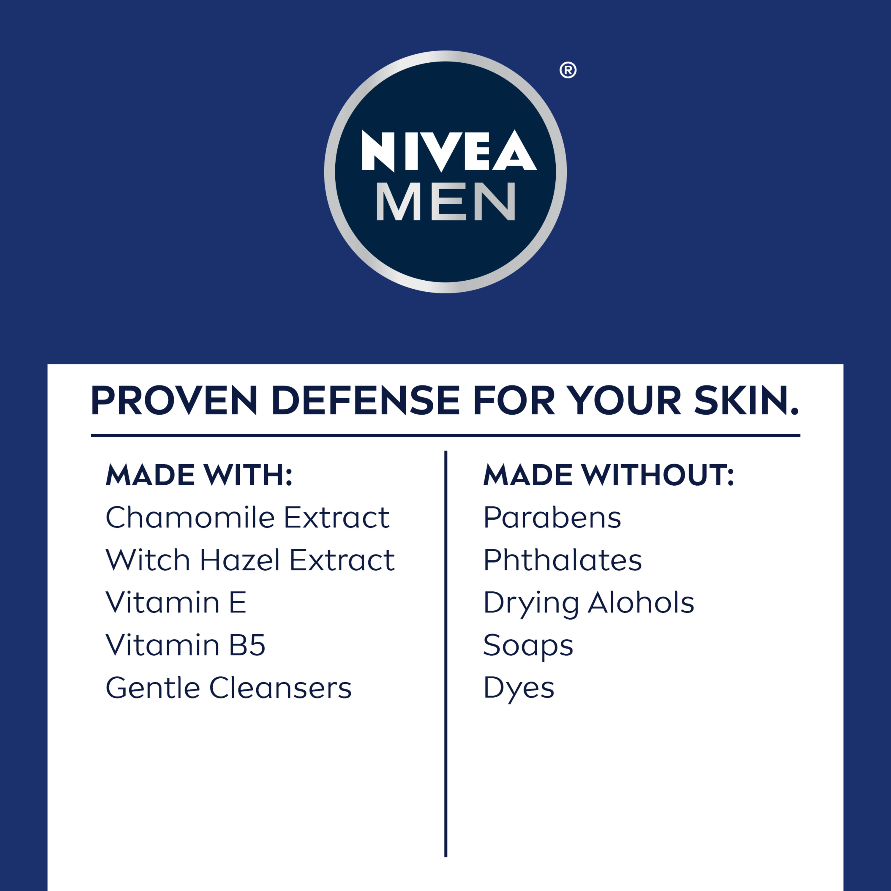 NIVEA MEN Sensitive Face Wash, with Vitamin E, Chamomile and Witch Hazel, 5 Fl Oz Tube - image 5 of 10