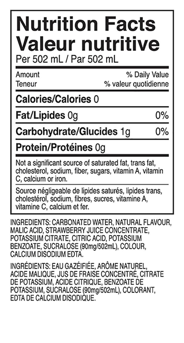 Tortillon de fraise pétillante de Fruit2O 502 ml