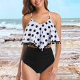 thumbnail image 1 of iTNHFP Swimwear Cover Up Tops Women Two Piece High Waisted Bikini Set Ruffle Swimsuit Flounce Trim Bathing Suit, 1 of 4