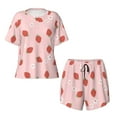 thumbnail image 4 of Lsque Hand Drawn Strawberry Women's Short-Sleeved Pajama Set - 2 Piece Soft and Lightweight Sleepwear Set-3X-Large, 4 of 9