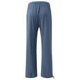 thumbnail image 5 of Itsame Comfortable Loose Pants for Womens Pocket Solid Color Relaxed Cotton High Waisted Wide Leg Sweatpants Navy Size L, 5 of 5