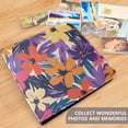 thumbnail image 4 of FORMRS 3 Ring Photo Album 4"x6" Self Adhesive Large Capacity PU Leather Cover, Colorful Painted Flowers Pattern, 4 of 8
