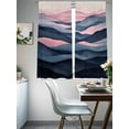 thumbnail image 4 of Abstract Mountain Sheer Curtains 72 Inches Long 2 Panels Sunset Watercolor Impressionist Light Filtering Semi Sheer Window Curtains Drapes for Bedroom Living Room 52"x72", 4 of 7