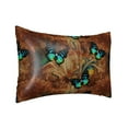 thumbnail image 2 of Bingfone Vintage Butterfly Green Print Satin Pillowcase for Hair - Standard Size with Zipper Silky & Soft Pillow Covers,20x30 inches, 2 of 8