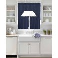 thumbnail image 3 of Solid Dark Blue Swag Curtains for Living Room/Bedroom Windows, Minimalism Abstract Denim Texture Kitchen Curtains and Valances Set 36 Inch Length, Light Filtering Swags Valance Curtain Panels, 3 of 5