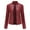 Wine, variant on Olyvenn Young Girls Faux Fur Women's Leather Standing Collar Slim Fitting Motorcycle Jacket Leather Jacket Pink 6