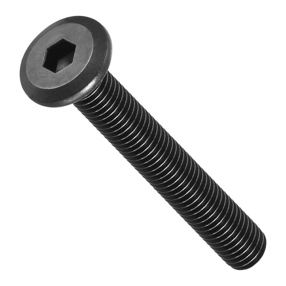 Flat Head Hex Socket Cap Screws Bolts(M8-1.25x55) 10Pcs, Steel Hex Socket Furniture Bolts Countersunk Screws - for Furniture Woodworking Project, Black
