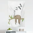 thumbnail image 1 of Sloth Tapestry, Arboreal Mammal Sleeping on Branch in Forest Lazy Mood Resting Relaxing Theme, Fabric Wall Hanging Decor for Bedroom Living Room Dorm, 5 Sizes, Grey Green Brown, by Ambesonne, 1 of 1