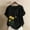Tops-Black, variant on Gamivast Women's Blouses Short Sleeve Crewneck Sunflower Print Beach Shirts Casual Loose fittedted Button Side Tops Summer Outdoor Outfits