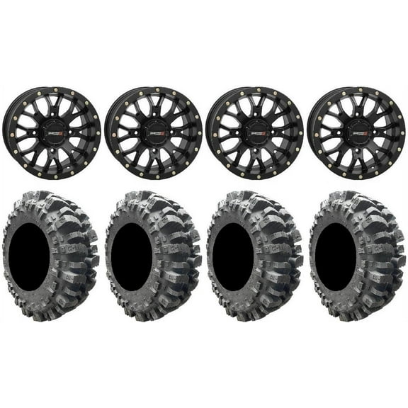 System 3 ST-3 Black 14" Wheels 31" Bogger Tires Sportsman RZR Ranger