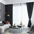 thumbnail image 2 of 52"x85" Solid Color Blackout Grommet Single Curtain Panel, Gray, 2 of 9