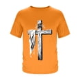 thumbnail image 4 of Athletic T Shirts Breathable Cool Men's Heavy Weight Crew Neck True Classic Tees Men Men Casual Fashion Print Round Neck Pullover T-Shirt Short Sleeve Blouse Orange S, 4 of 5