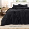 thumbnail image 4 of Bare Home Washed Duvet Cover Set - Ultra-Soft - Premium 1800 Collection - 3 Piece - King/Cal King, Black, 4 of 8