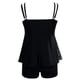 thumbnail image 4 of Gibobby Trajes de Baño para Mujer Bikini con falda de traje de baño con estampado de flores y cuello en U para mujer(Negro,M), 4 of 5