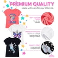 thumbnail image 4 of MISS POPULAR Girls 3-Pack Super Soft Short Sleeve T-Shirts Unicorn Butterfly Glitter Print Cute Design| Sizes 7-16, 4 of 6