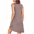 thumbnail image 4 of dazeni Nightgowns for Women with Pockets Flowy Sleeveless House Dress Scoop Neck Long Nightgown Sleepwear Chemise Striped Night Shirt Soft Sleep Dress, 4 of 7