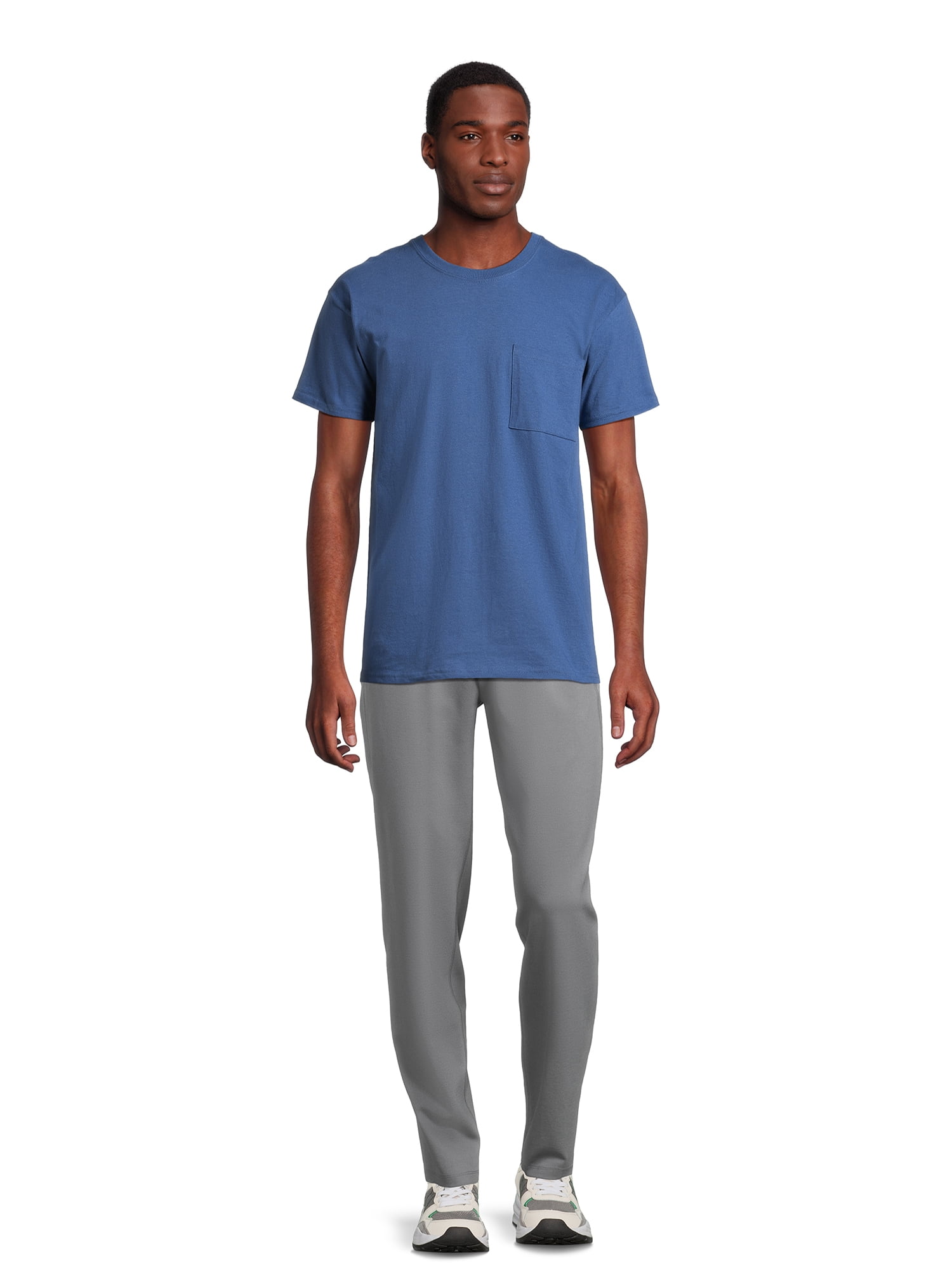 Athletic Works Men's and Big Men's Cotton Pocket Tee, Sizes XS-5XL