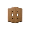 thumbnail image 4 of Amerelle 701TT Country 2-Gang Solid Oak Toggle Switch Wall Plate, Medium Oak Brown, 4 of 5