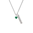 thumbnail image 2 of Delight Jewelry Acrylic 5/16" Green Heart Silvertone Mother Daughter Bar Charm Necklace, 23", 2 of 4