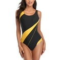 thumbnail image 3 of Baqcunre Swim Suits for Women 2024, Women's Round Neck Swimsuits Athletic Swimwear Competitive Slimming Bathing Suit, One Piece Swimsuit Women, Bikini Sets for Women Yellow M, 3 of 3