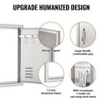 thumbnail image 3 of VEVOR BBQ Access Door, 17W x 24H Inch Single Outdoor Kitchen Door, Stainless Steel Flush Mount Door, Wall Vertical Door with Handle, Vents and Hook, for BBQ Island, Grilling Station, 3 of 9