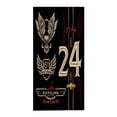 thumbnail image 2 of Stylish Beach Towel with Bird Emblem & Design Perfect for Pool Travel & Bath - Ideal for Women Black with Red & Gold Accents, 2 of 6